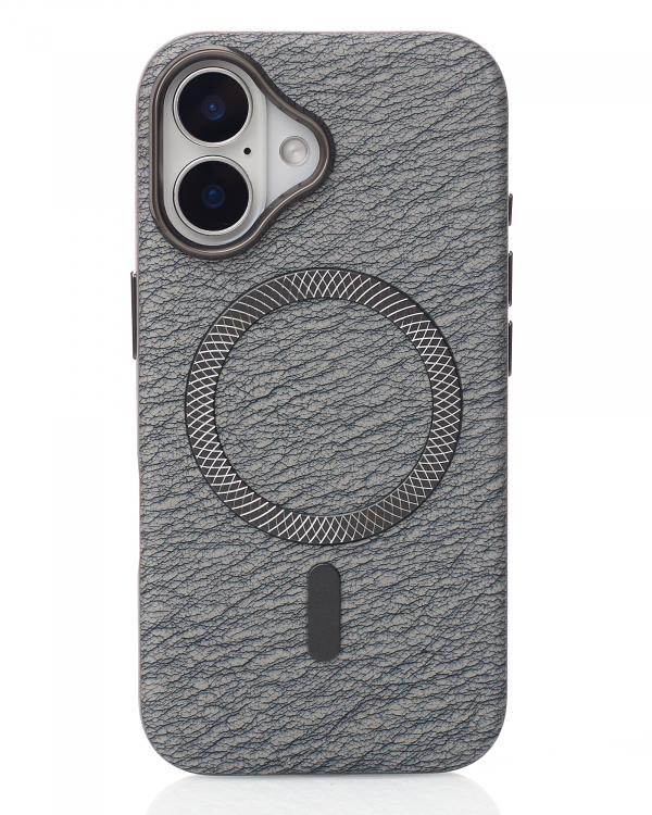 Чехол LUXURY Leather Case с поддержкой MagSafe для iPhone 16 natural titanium