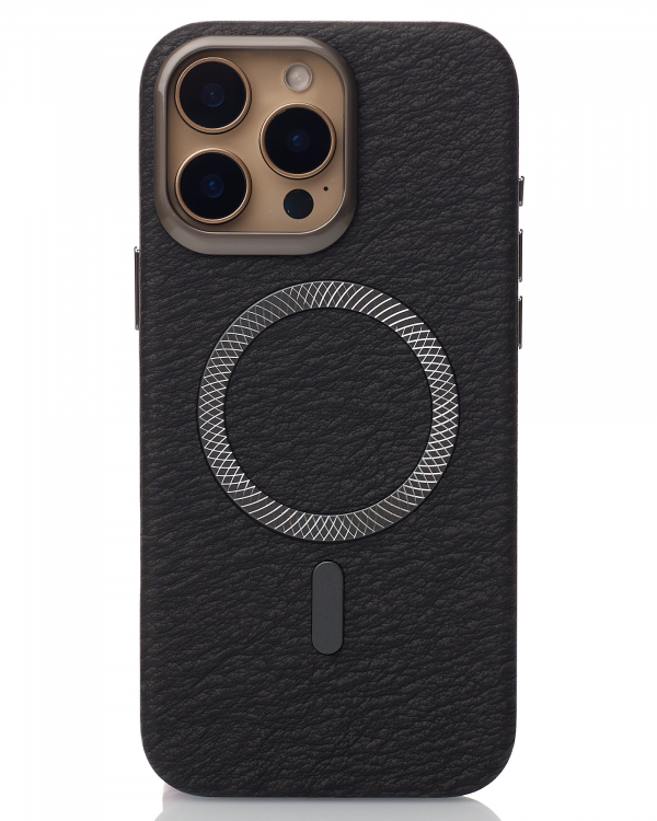 Чехол MagSafe LUXURY Leather Case для iPhone 16 Pro black