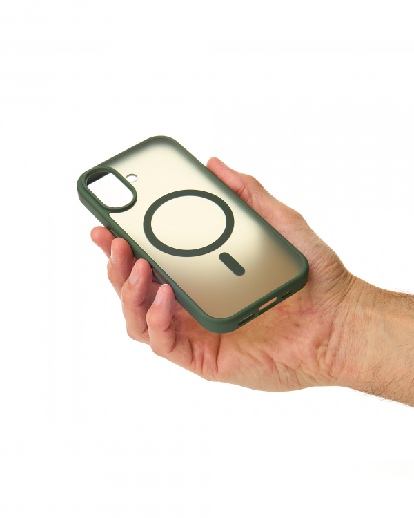 Силиконовый чехол MATTE с поддержкой MagSafe для iPhone 17 sage green