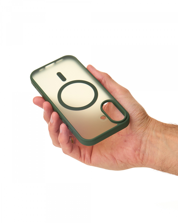 Силиконовый чехол MATTE с поддержкой MagSafe для iPhone 17 sage green