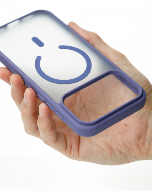 Силиконовый чехол MATTE с поддержкой MagSafe для iPhone 17 Pro lavander gray