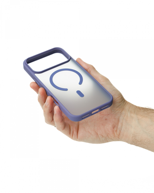 Силиконовый чехол MATTE с поддержкой MagSafe для iPhone 17 Pro lavander gray