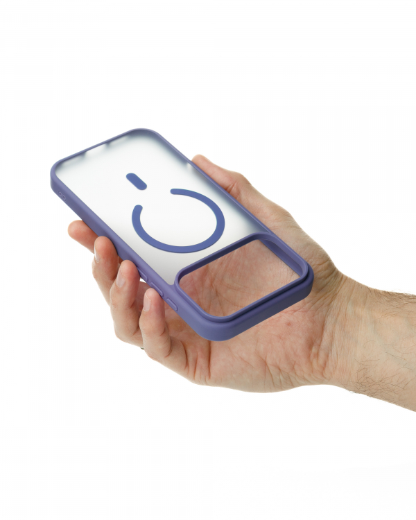 Силиконовый чехол MATTE с поддержкой MagSafe для iPhone 17 Pro lavander gray