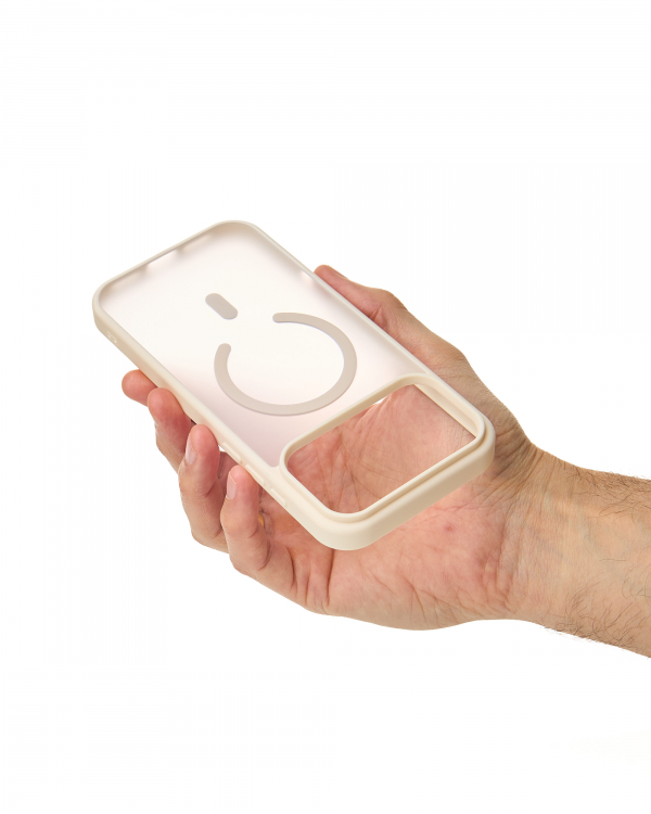 Силиконовый чехол MATTE с поддержкой MagSafe для iPhone 17 Pro Max antique white