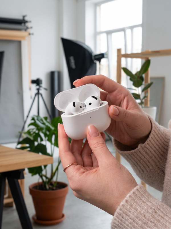 Наушники Bluetooth Blueseed AirPods 4 white