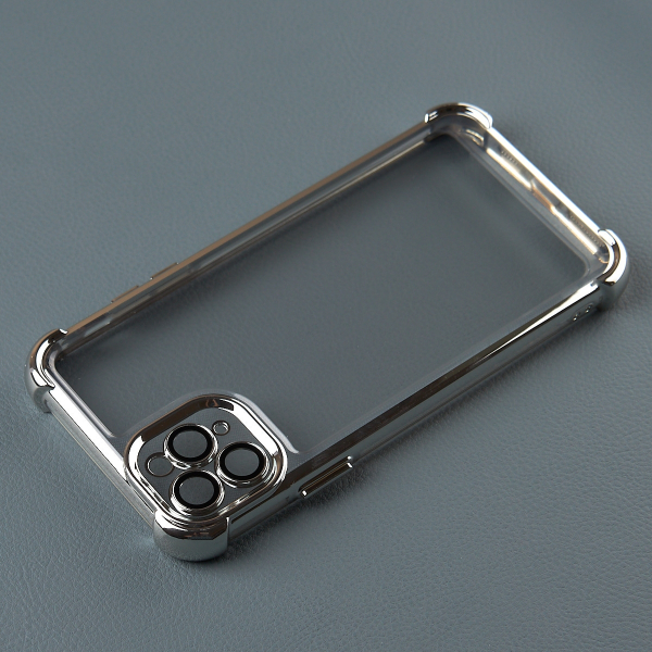 Пластиковый чехол FRAME CORNER для iPhone 12 Pro Max серебряный