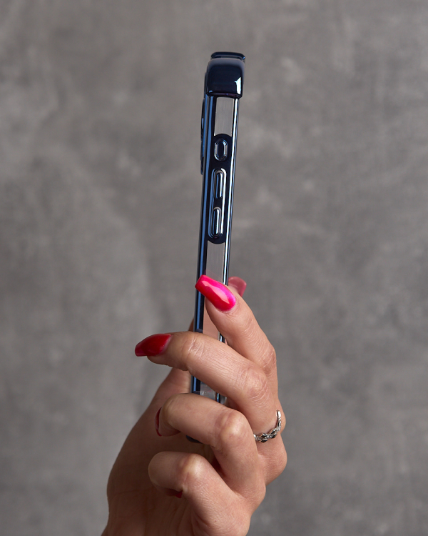 Пластиковый чехол FRAME CORNER для iPhone 12 Pro Max синий