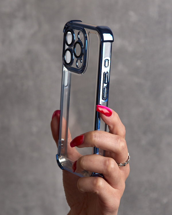 Пластиковый чехол FRAME CORNER для iPhone 12 Pro Max синий