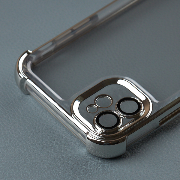 Пластиковый чехол FRAME CORNER для iPhone 12 серебряный