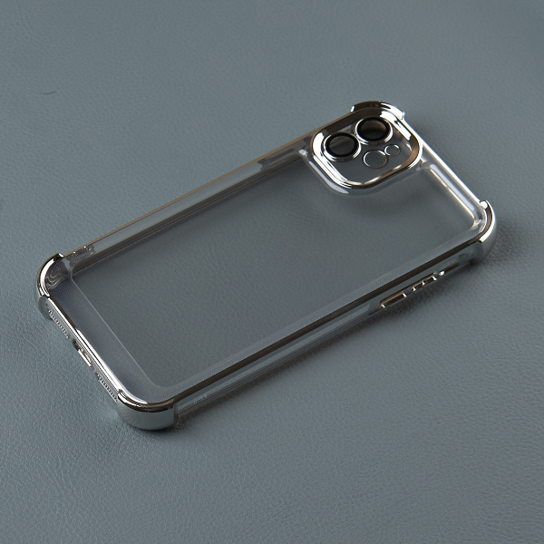 Пластиковый чехол FRAME CORNER для iPhone 12 серебряный