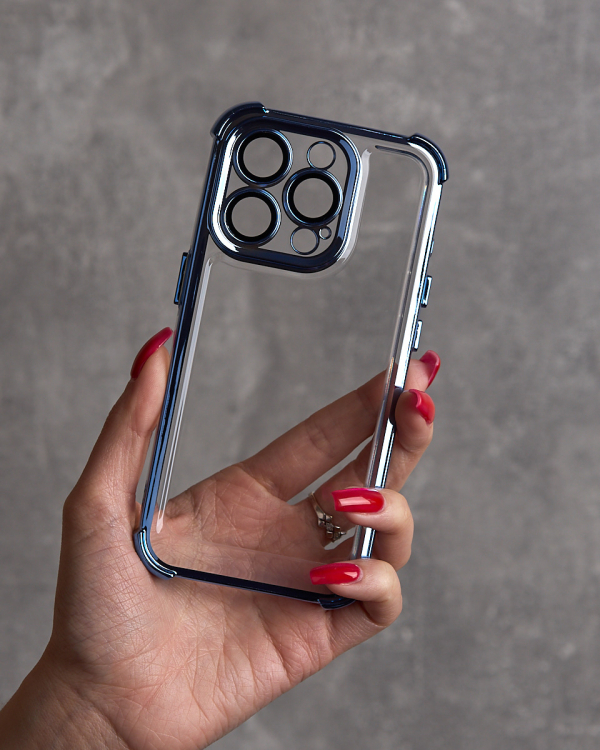 Пластиковый чехол FRAME CORNER для iPhone 13 Pro синий