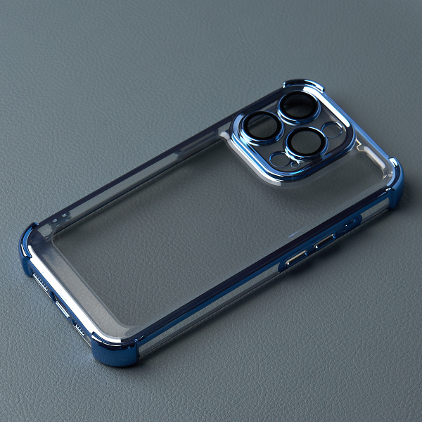 Пластиковый чехол FRAME CORNER для iPhone 13 Pro синий
