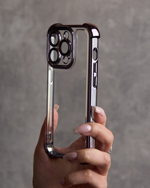 Пластиковый чехол FRAME CORNER для iPhone 14 Pro фиолетовый