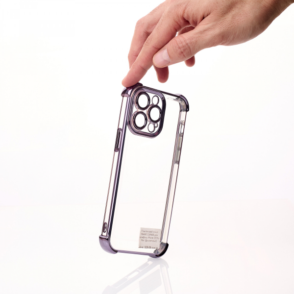 Пластиковый чехол FRAME CORNER для iPhone 14 Pro Max фиолетовый