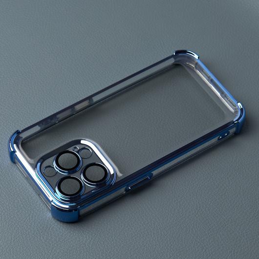 Пластиковый чехол FRAME CORNER для iPhone 15 Pro синий