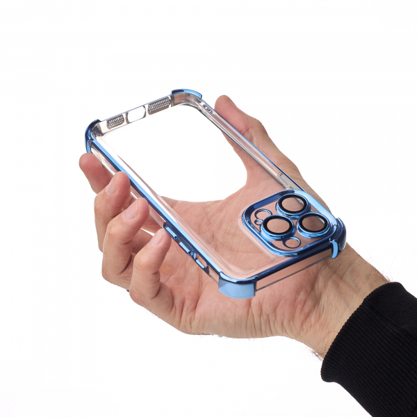 Пластиковый чехол FRAME CORNER для iPhone 15 Pro синий