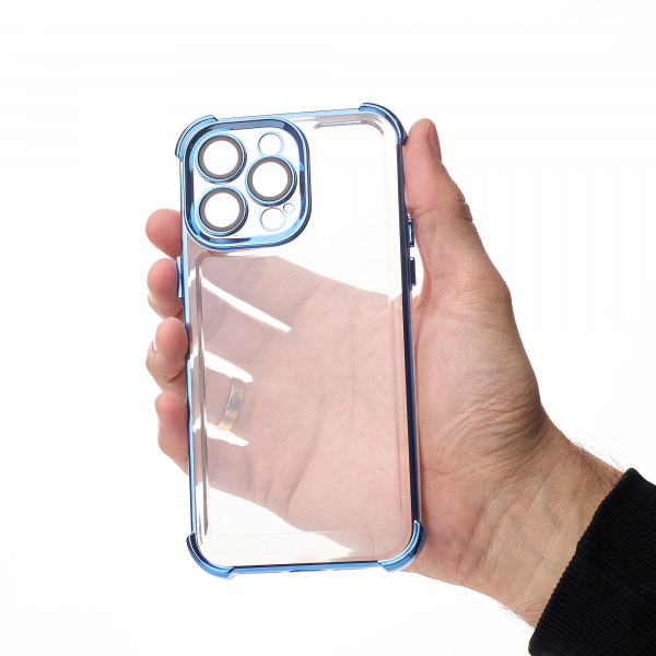Пластиковый чехол FRAME CORNER для iPhone 15 Pro синий