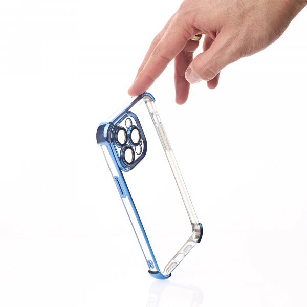 Пластиковый чехол FRAME CORNER для iPhone 15 Pro синий
