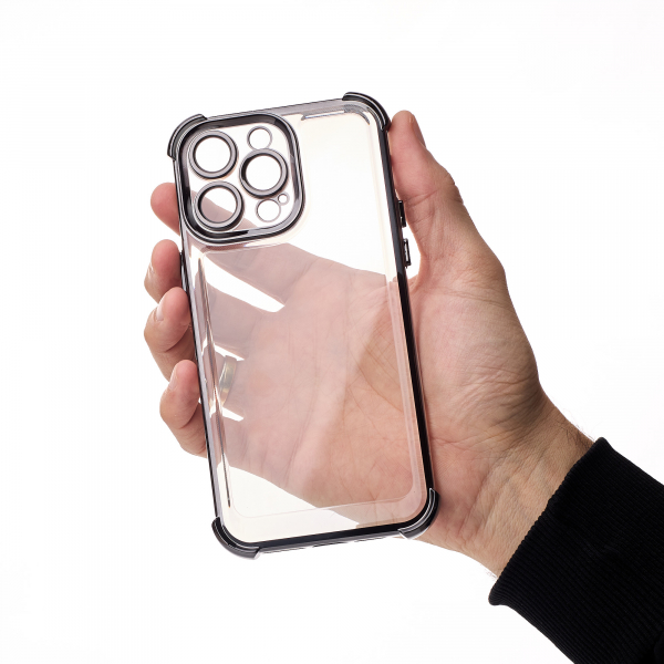 Пластиковый чехол FRAME CORNER для iPhone 15 Pro черный
