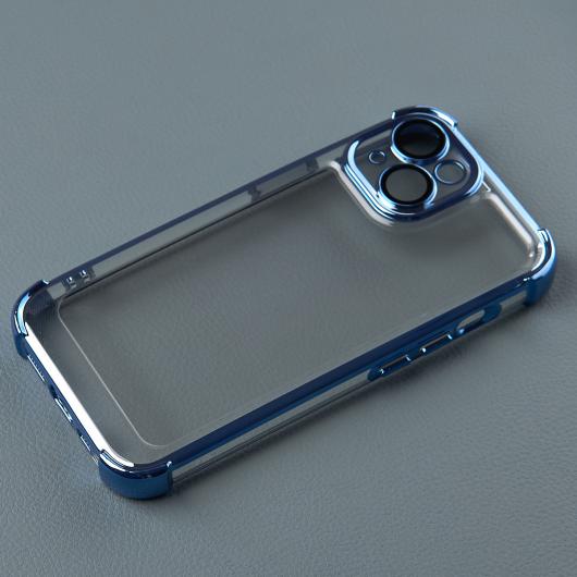 Пластиковый чехол FRAME CORNER для iPhone 15 синий