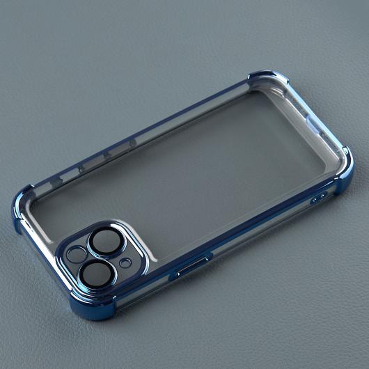 Пластиковый чехол FRAME CORNER для iPhone 15 синий