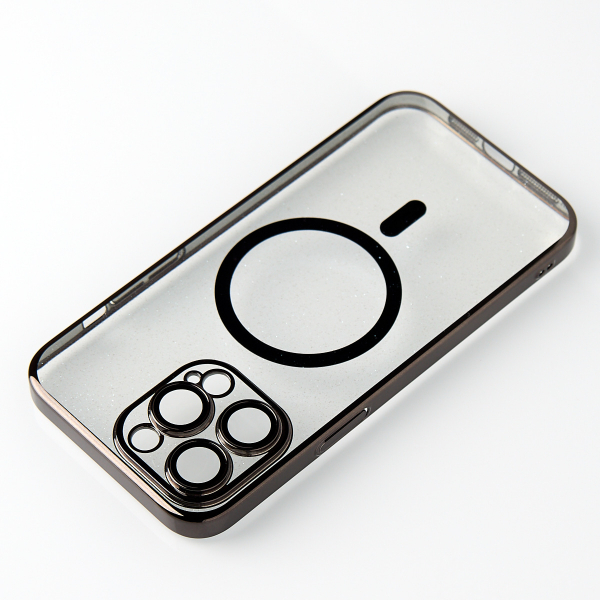 Пластиковый чехол MagSafe "Glitter" для iPhone 13 Pro черный