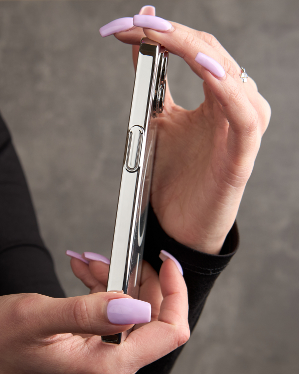 Пластиковый чехол MagSafe "Glitter" для iPhone 15 серебряный