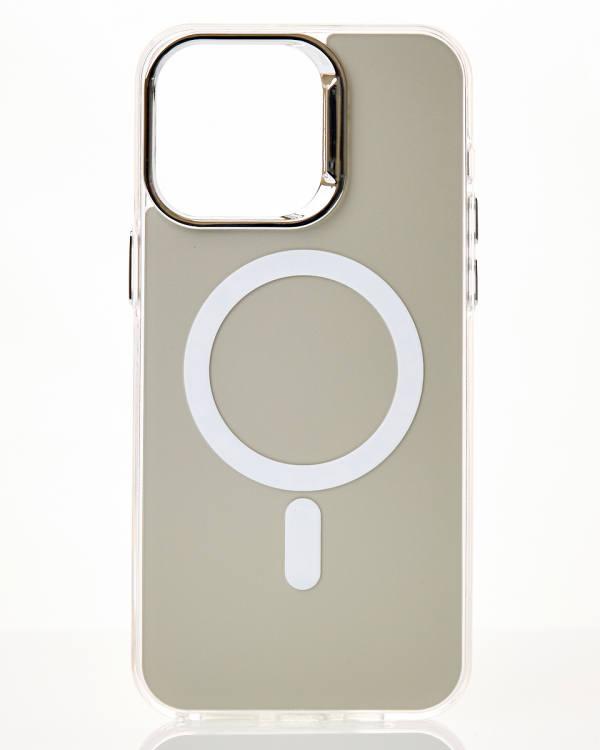 Полиуритановый чехол IMD Colors с поддержкой MagSafe для iPhone 11 серебряный