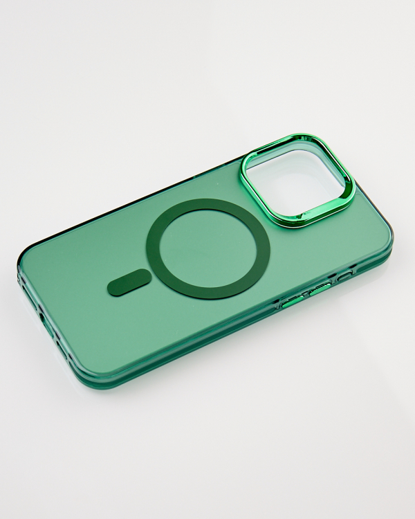 Полиуритановый чехол MagSafe "IMD Colors" для iPhone 15 Pro Max зеленый
