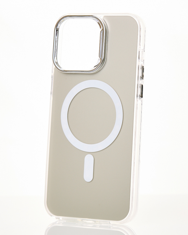 Полиуритановый чехол IMD Colors с поддержкой MagSafe для iPhone 12 / iPhone 12 Pro серебряный