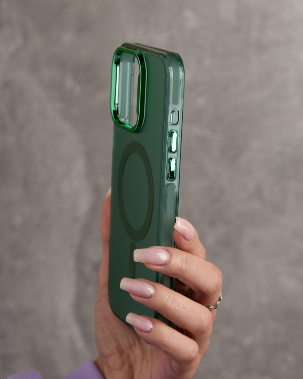 Полиуритановый чехол IMD Colors с поддержкой MagSafe для iPhone 11 зеленый