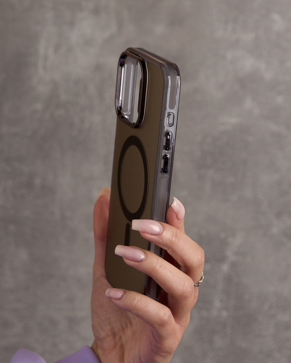 Полиуритановый чехол IMD Colors с поддержкой MagSafe для iPhone 12 / iPhone 12 Pro черный