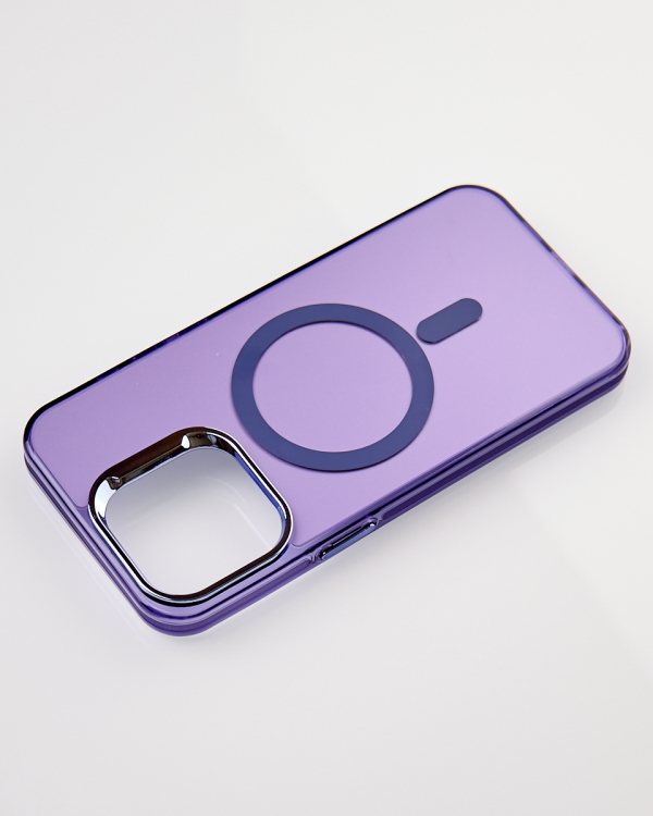 Полиуритановый чехол IMD Colors с поддержкой MagSafe для iPhone 14 Pro фиолетовый