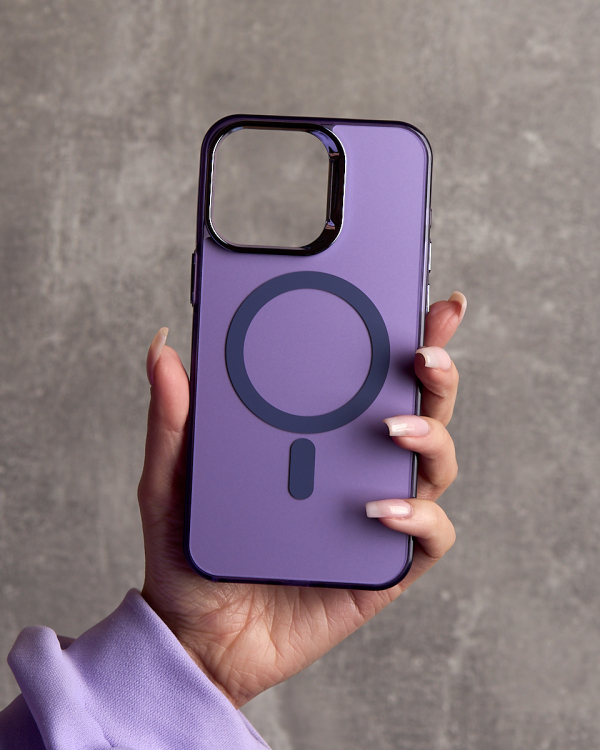Полиуритановый чехол IMD Colors с поддержкой MagSafe для iPhone 11 фиолетовый