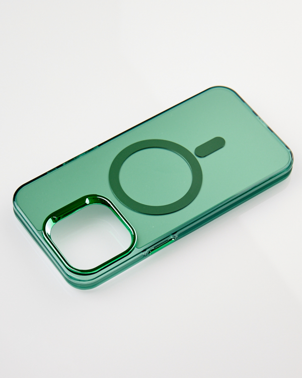 Полиуритановый чехол IMD Colors с поддержкой MagSafe для iPhone 12 Pro Max зеленый