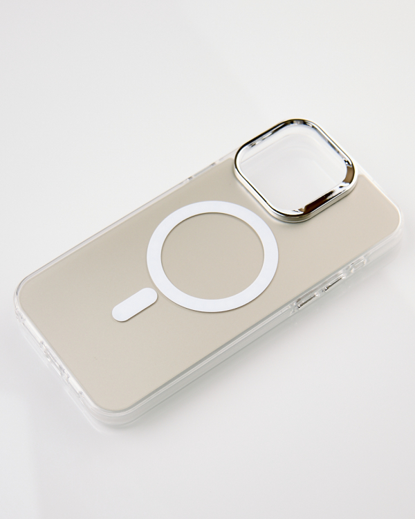 Полиуритановый чехол IMD Colors с поддержкой MagSafe для iPhone 13 Pro серебряный