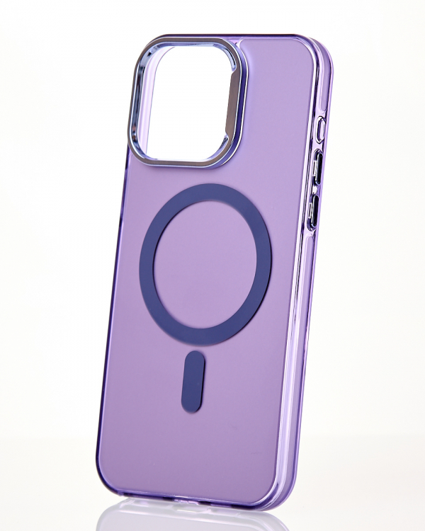 Полиуритановый чехол IMD Colors с поддержкой MagSafe для iPhone 13 Pro фиолетовый