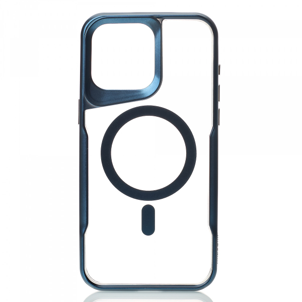 Пластиковый чехол MagSafe NEWZONE для iPhone 15 Pro синий