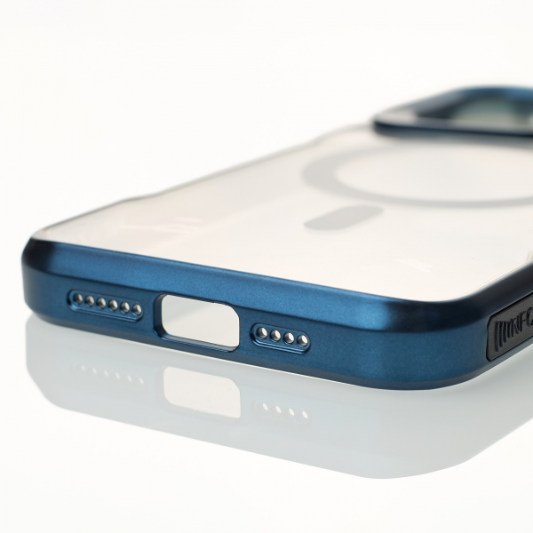 Пластиковый чехол MagSafe NEWZONE для iPhone 15 Pro синий