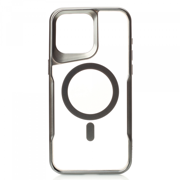 Пластиковый чехол MagSafe NEWZONE для iPhone 15 Pro серый