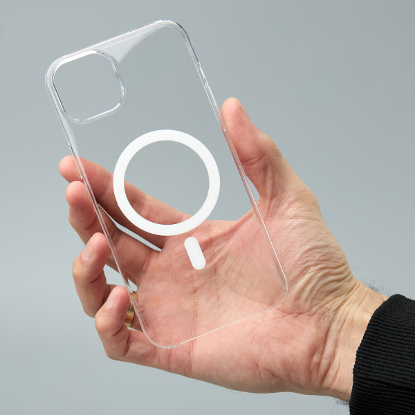 Пластиковый чехол OrigCase "Clear" with MagSafe для iPhone 15 Pro Max прозрачный