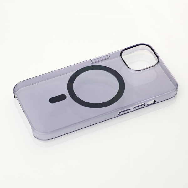 Пластиковый чехол OrigCase "Clear" with MagSafe для iPhone 15 Pro Max фиолетовый