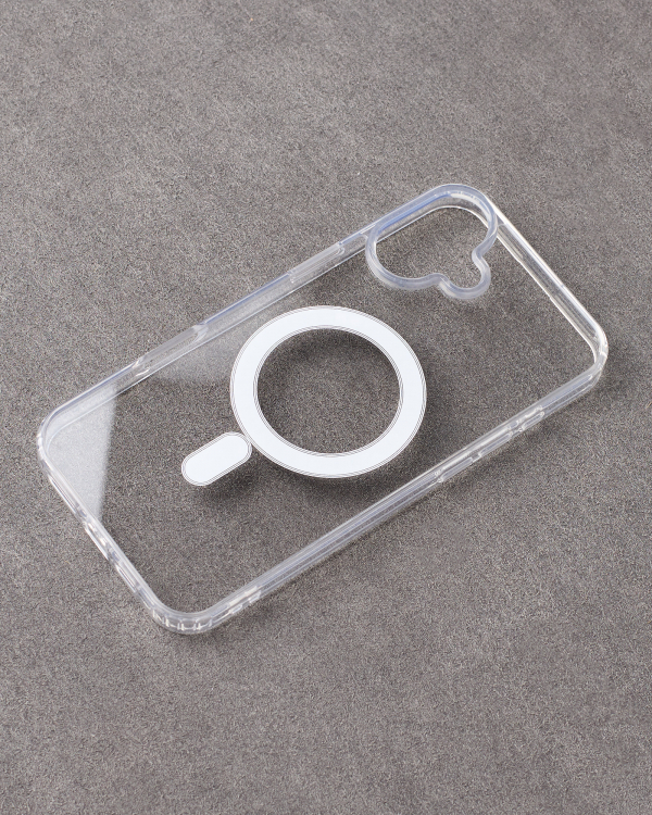 Силиконовый чехол MagSafe CLEAR для iPhone 16 Plus прозрачный