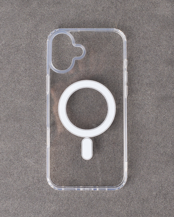 Силиконовый чехол MagSafe CLEAR для iPhone 16 Plus прозрачный