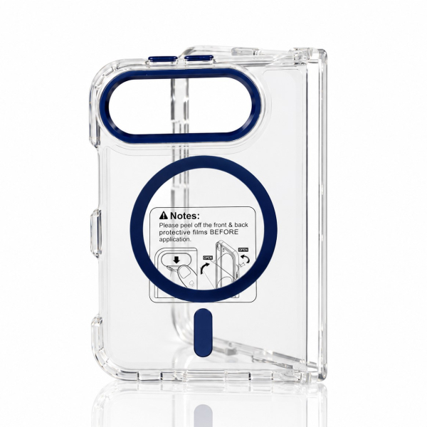 Пластиковый чехол FOLD CLEAR COLORS с поддержкой MagSafe для iPhone DUO blue