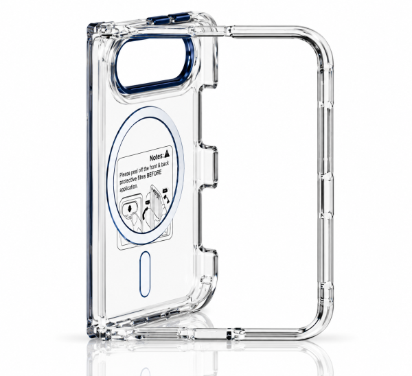 Пластиковый чехол FOLD CLEAR COLORS с поддержкой MagSafe для iPhone DUO blue