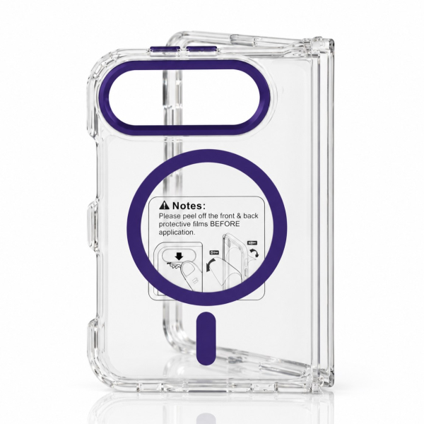 Пластиковый чехол FOLD CLEAR COLORS с поддержкой MagSafe для iPhone DUO violet