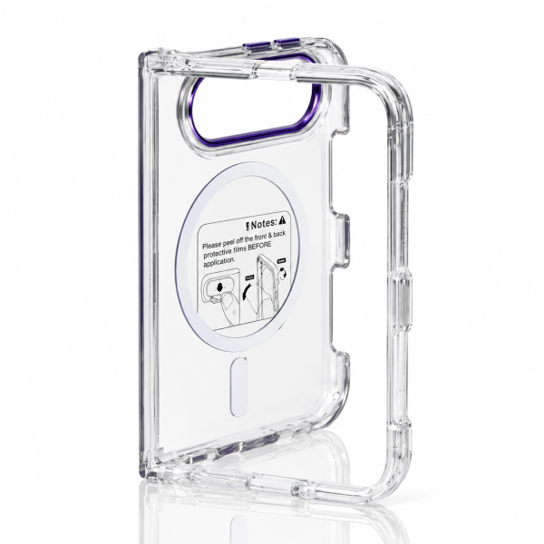 Пластиковый чехол FOLD CLEAR COLORS с поддержкой MagSafe для iPhone DUO violet