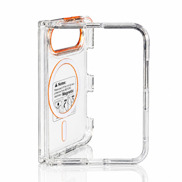 Пластиковый чехол FOLD CLEAR COLORS с поддержкой MagSafe для iPhone DUO orange