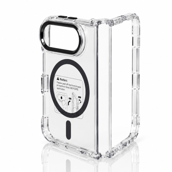 Пластиковый чехол FOLD CLEAR COLORS с поддержкой MagSafe для iPhone DUO black